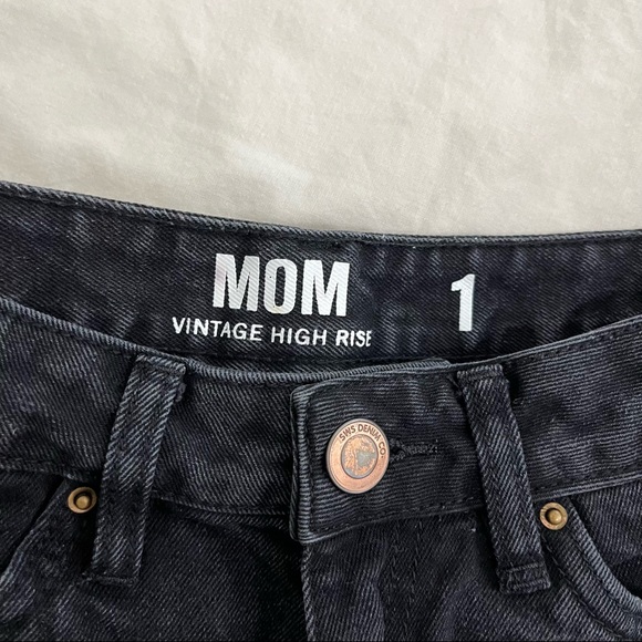 Black High Rise Ripped Jean Shorts - Picture 3 of 3